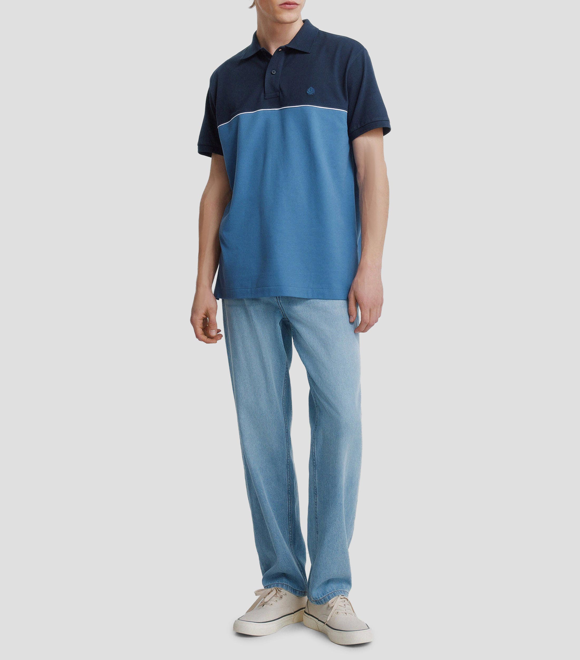 Playera tipo polo manga corta lisa Hombre